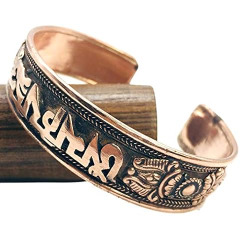 100% Pure Copper Tibetan Healing Bracelet. Unisex, Hand Made High Gauge Copper (Mantra) Cover