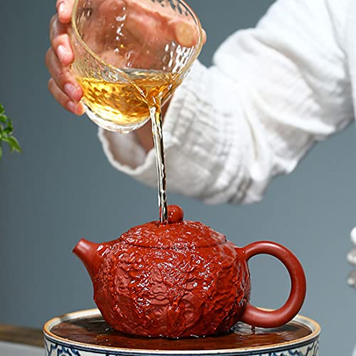 Image of Xishi Teapot 10oz Chinese Dragon Zisha Clay Tea Pot Dahongpao Mud Kungfu Tea Set Kettle