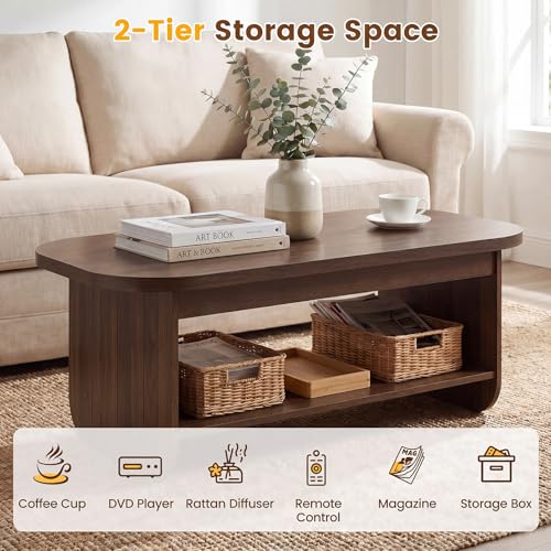 Giantex Oval Coffee Table 47