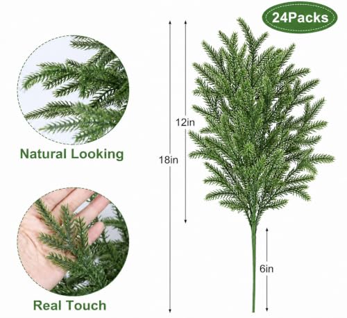 24 Bundles Artificial Norfolk Pine Stems DROPS TO (24 PK ONLY) - image 2