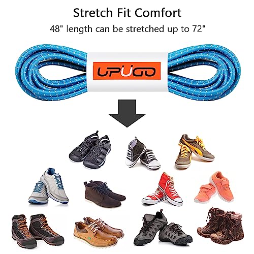 Image of UpUGo Elastic Shoe Laces, No Tie Shoe Laces Tieless for Kids, Adults, Elderly, One Size Fit All