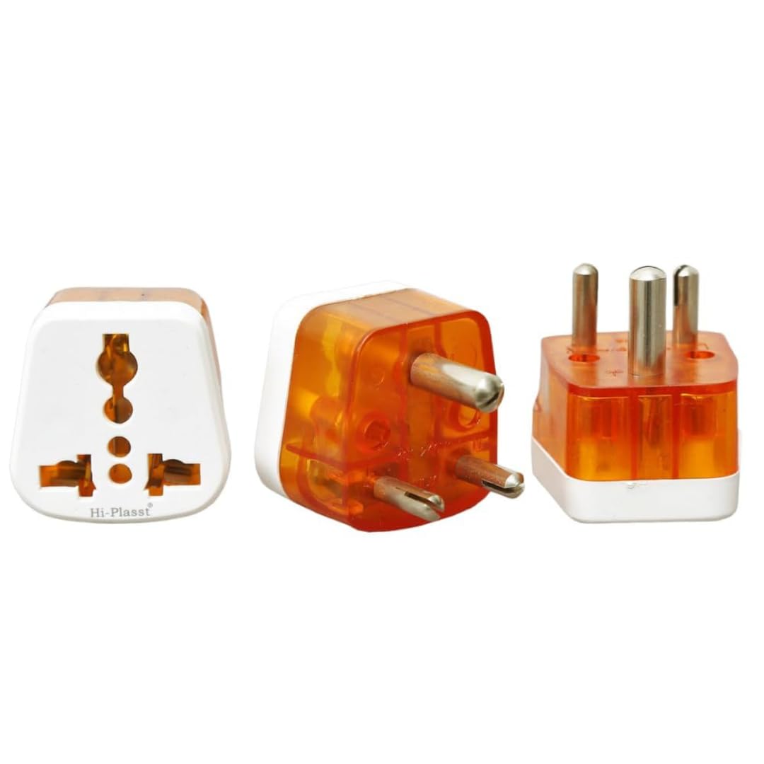 Hi-Plasst USA to India Travel Adapter 6A to 13A 3-Pin Plug Converter (Type D) – Pack of 3 | Universal Socket for UK, Canada, Europe to Indian Plug | Compatible with Mobile, Laptop, Chargers.-image-12