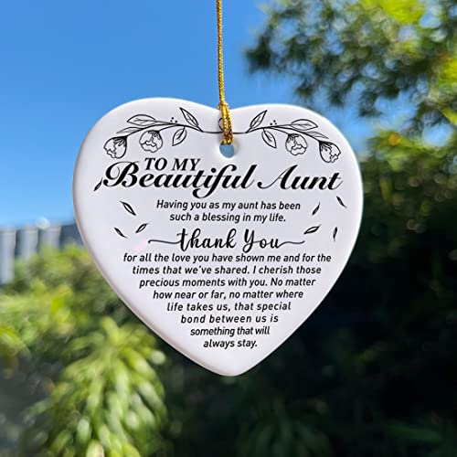 Image of Aunt Gifts for Women from Nephew Niece, Birthday Christmas Thanksgiving for Aunt, Auntie Gift for Women from Nephew Niece, Ornament Keepsake Gift