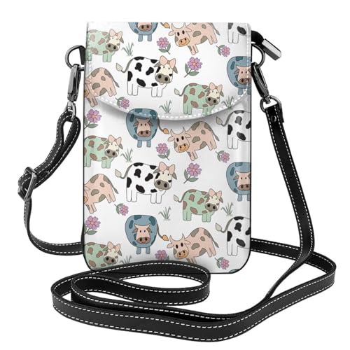Petit sac bandoulière imprimé vache pour sorties urbaines et shopping