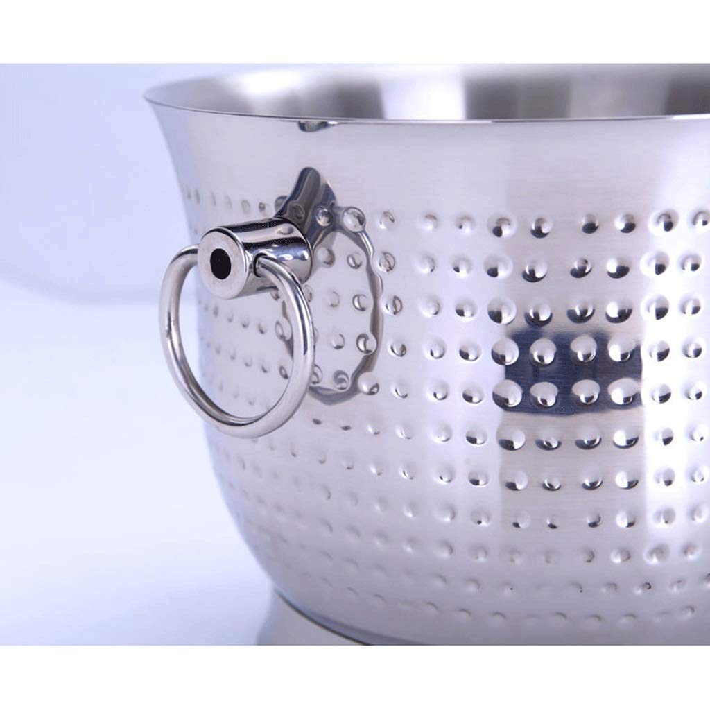 Cubeta​para Hielo, Cubo de Hielo Cubo de Hielo Grande de Acero Inoxidable con Tapa con asa Cubo de Hielo de Acero Inoxidable