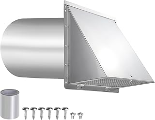 6 Inch Hooded Wall Vent with Screen and Damper,6 Inch Exhaust Vent Cover Cap for Outdoor Kitchen Range Hood Dryer Ventilat... Price In India