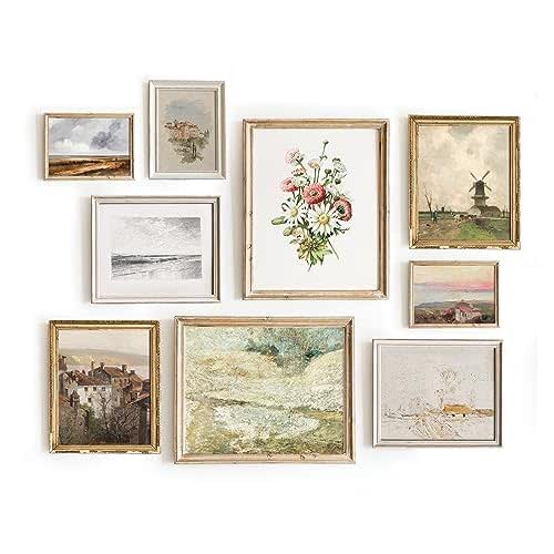 Set 9 Vintage Wall Art, Vintage Prints For Wall Decor