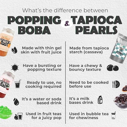 Image of Zawaa Boba Tea Assorted Popping Boba Pearls - Orange & Cherry | 300g Each (Pack of 2) | Bursting Bubble Tea Pearls