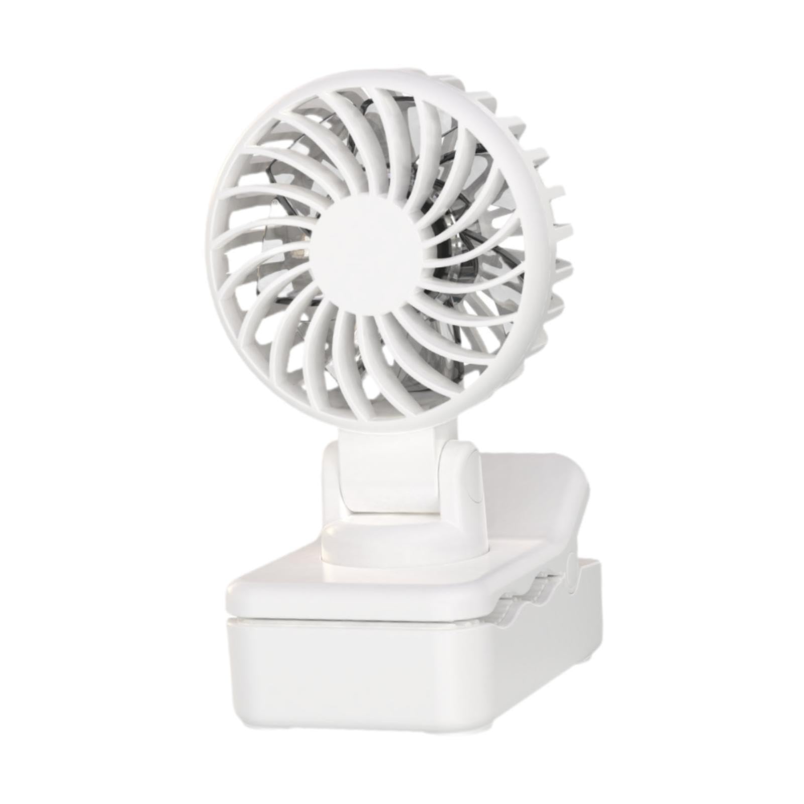 Mini Ventilatore a Clip da Scrivania, Comodo con 3 velocità Regolabili, Ideale Come Regalo Estivo, Piccolo E Rinfrescante per Cucina, Campeggio, Pesca, Bianco