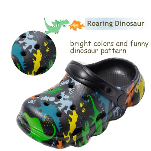 Image of Kids Clogs Boys Girls Toddler Dinosaur Slip on Slide Garden Shoes Cartoon Beach Pool Kids Clog Sandals Slippers Water Clogs