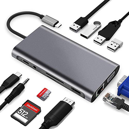 Trasferimento dati super veloce: la porta USB 3.0 supporta velocità di trasferimento fino a 5 Gbps, 3 USB 2.0 per mouse e tastiera wireless 2,4 G senza interferenze di segnale. Lo slot SD/TF può accedere ai file in pochi secondi. La porta Ethernet RJ-45 offre un accesso a Internet più stabile e veloce rispetto alla maggior parte delle connessioni wireless. (Nota: non può leggere contemporaneamente schede SD/TF. La ricarica può essere di 100 W.