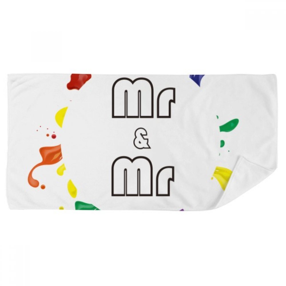 Débarbouillette 35X70Cm LGBT Rainbow Flag, le cadeau de mariage idéal Mr & Mr