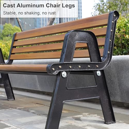 Banco de metal exterior resistente de 1100 libras para parque 7