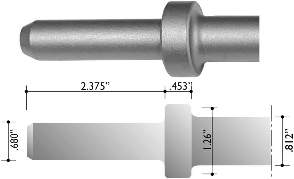 Champion Chisel 12 Inch Long by 2 Inch Wide .680" Round Shank, Round Collar Chipping Hammer Chisel/Pneumatic