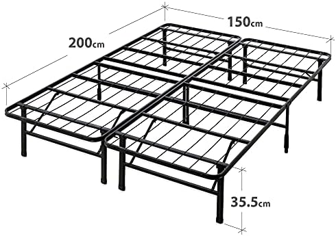 ZINUS 35 cm SmartBase Zero Assembly Mattress Foundation | Metal Platform Bed Frame | Easy Assembly | Under Bed Storage | King | Black