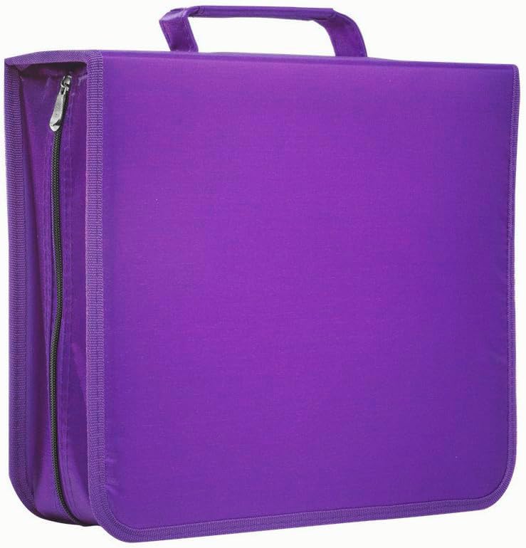 Pojemność CD/DVD ochronne etui na płyty CD/DVD, portfel, organizer, uchwyt do przechowywania, torba przenośna, z uchwytem do noszenia – HOLDS CD DVD Blu Ray Video Games Disc (mieści 256 płyt CD,