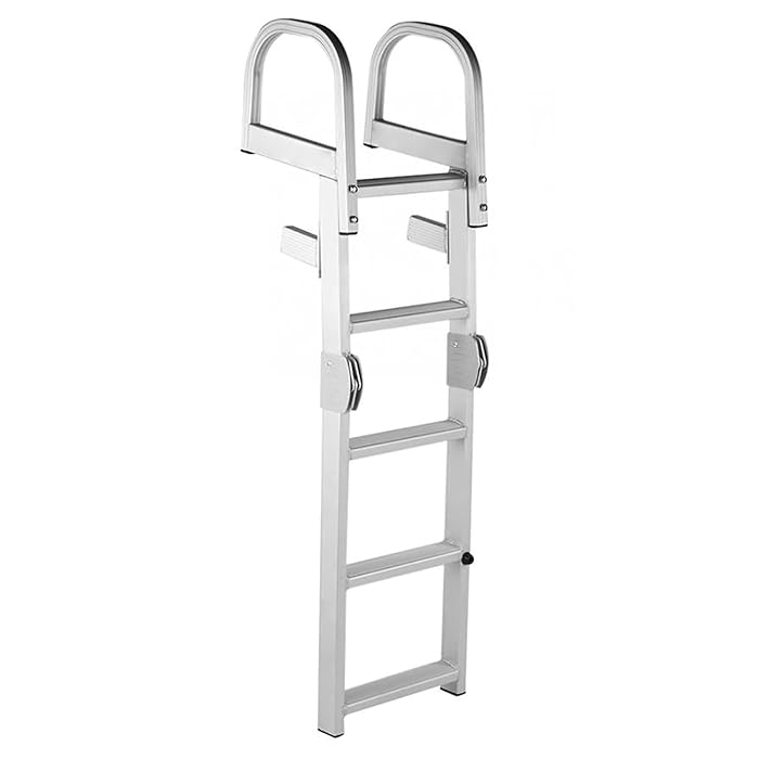 Buy Boat Ladders 5 Step Folding with Handles, Heavy Duty Pontoon Boat Ladder for Swimming Pools
