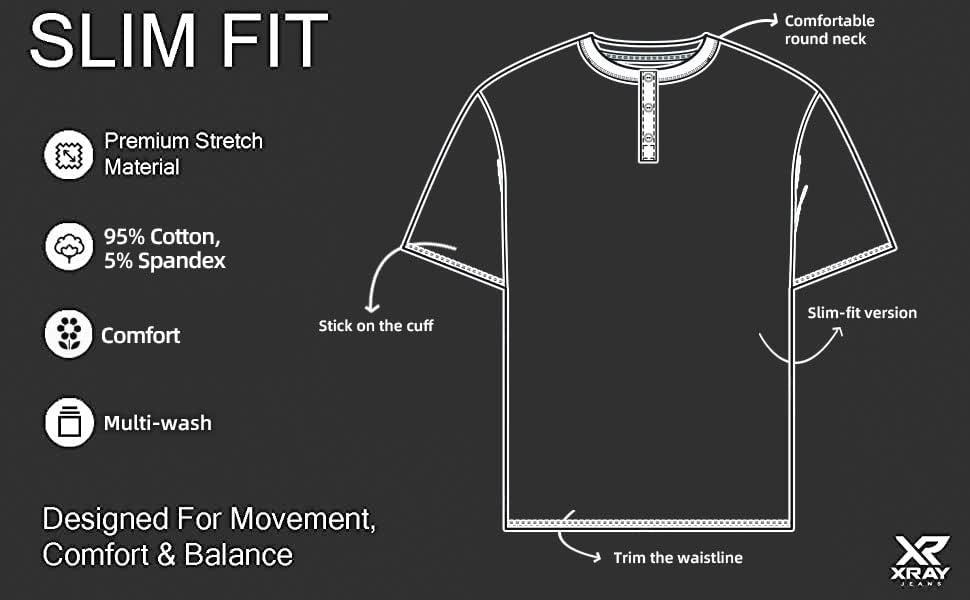 X RAY Men's Henley Lightweight Shirts, Soft Cotton Short Sleeve Stretchy Slim Fit T Shirts for Men (Big & Tall) - Image 7