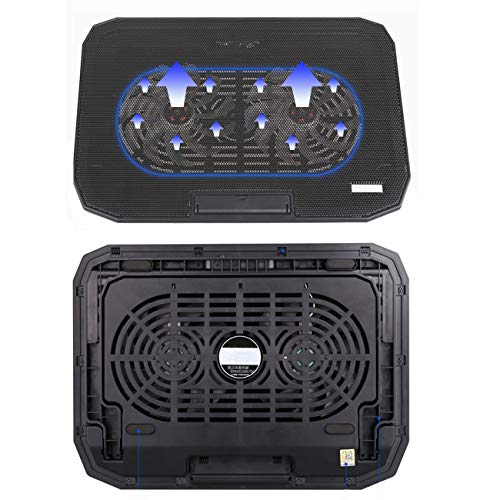 KEROLFFU 10-15.6" Office Laptop Cooling Pad (Big 2Fans Super Quiet, Double Sides Built-in USB Line, Back Feet Stand) - Thumbnail 5