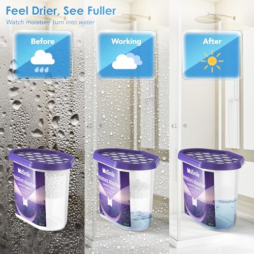 Image of Moisture Absorbers, Lavender Scent Humidity Absorber, 3 Pack, 10.5 oz Boxes | With 6 g lavender scent beads per box; non-electric dehumidifier for closets, bathrooms, basements, cars and RVs.