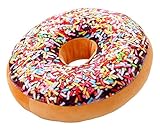 LivebyCare Doughnut Donut Plush Play Doll Filling Toy Stuffed Throw Pillow Stuffing Seat Chair Back Cushion for Teen Boy Girl Classroom Bedroom Playroom