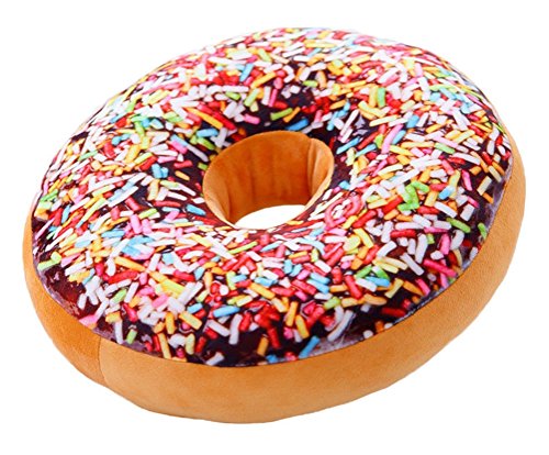 LivebyCare Doughnut Donut Plush Play Doll Filling Toy Stuffed Throw Pillow Stuffing Seat Chair Back Cushion for Teen Boy Girl Classroom Bedroom Playroom