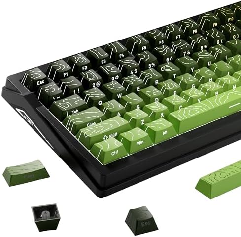 Amazon.com: Mciepny 135 Key Gradient Tea Green Topographic PBT Keycaps