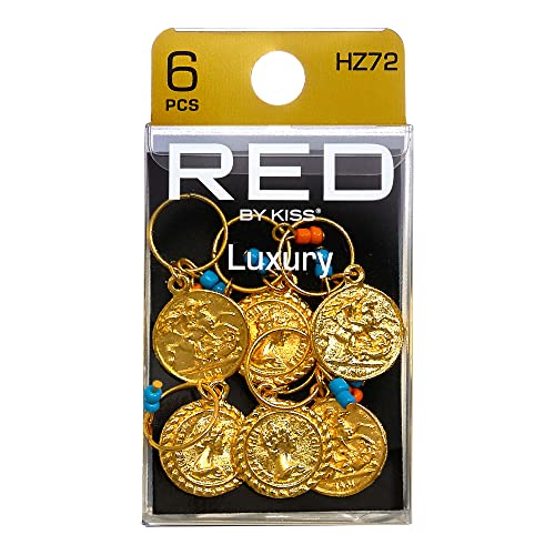 RED by Kiss Dreadlock Jewelry Braid Charms Hair Cuffs for Women Braiding Hair Pendants Decoration Clips 3PCS