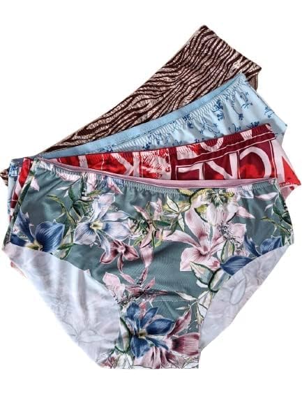 tranding-outfit Women's Breathable Print Seamless ice Silk Panties (Design and Color May Vary) Multicolor(Pack of 4).-picture-46