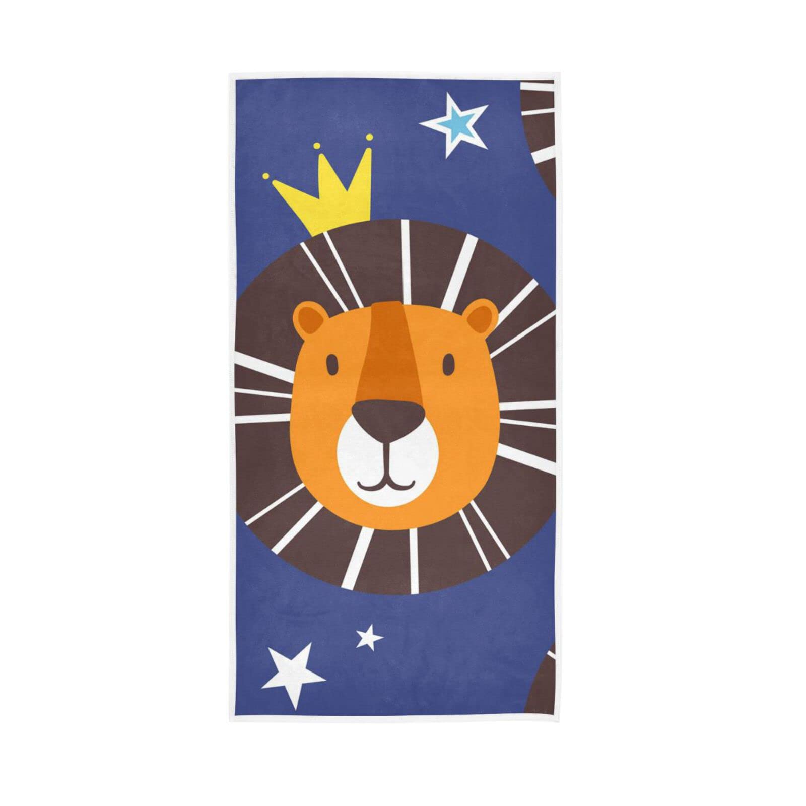LSRCPD Hand Towels Cute Lion Pattern Decor Fingertip Soft Face Towel Absorbent Bathroom Kitchen Towels