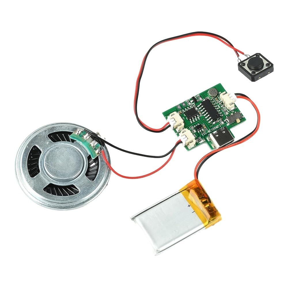 Generic Handmade DIY Audio Record Module with Type-C Port 8M Capacity MP3 Compatible One-Touch Record & Play for Greeting Cards