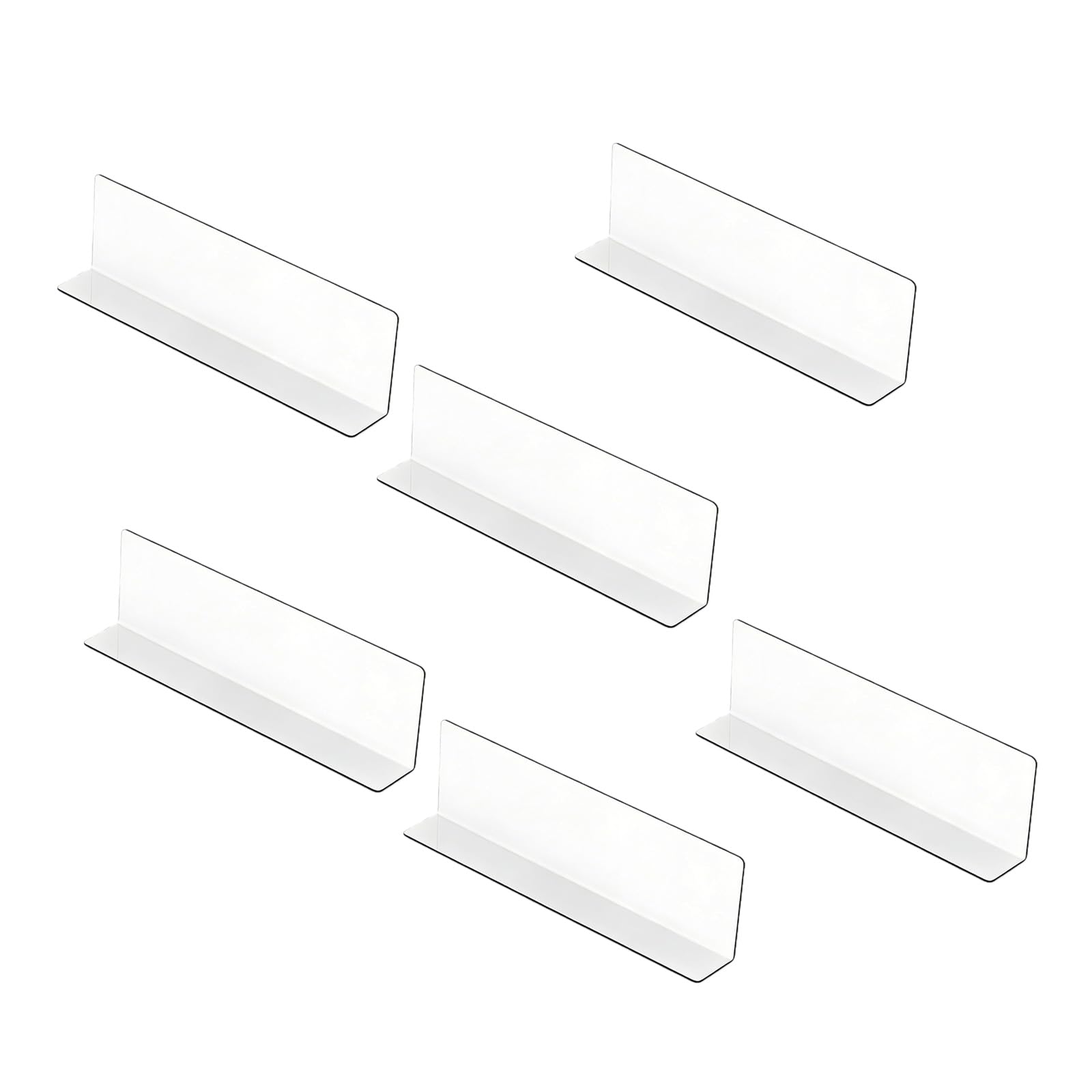 Hogtnd Light Pack Of 6 Acrylic Shelf Dividers, Shelf Organisers, Dividers, Transparent And L Shaped Design For Storage Cabinets And Presentation Planners