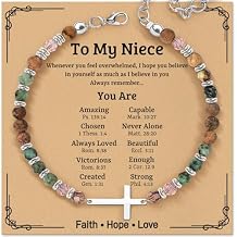 Christian Bracelet Gifts for Women Easter Basket Stuffers Gifts for Women - Confirmation Baptism Birthday Christmas Bracelet Gift for Friends Daughter Mom Sister in Christ Niece