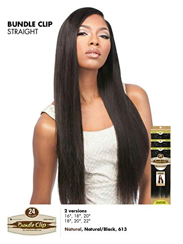 Bare & Natural 100% Virgin Remi Bundle Clip Hair - Natural Straight (16/18/20) (NATURAL BLACK) by Sensationnel