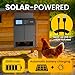 Okkobi Automatic Chicken Coop Door Solar Powered - LCD Display - Chicken Coop Door with Remote Control, Light Sensor & Timer - Security & Peace of Mind: Anti-Pinch Function - 5-Year Protection - Grey