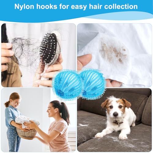 VMUTGA 12 Stücke Tierhaarentferner Waschmaschine, Waschmaschine Flusenball, Katzenhaarentferner, Hundehaare Entfernen, Trocknerbälle für Entfernt Tierhaare, Flusen und Fussel (Dunkelblau)