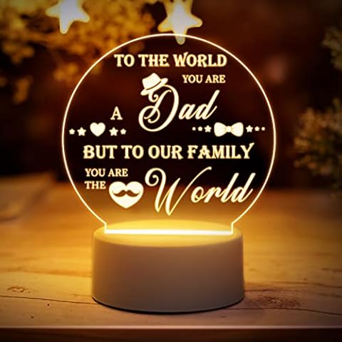 Gifts for Dad, Dad Birthday Gifts Night Light Engraved with Thankful Saying, Gifts for Dad for Valentines Day, Birthday, Fathers Day, Gifts for Dad from Daughter/Son, Valentines Gifts for Dad Cover
