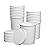 GUSTO [32 oz. - 25 Count White Paper Food Containers with Vented Lids - To Go Hot Soup Bowls, Disposable Ice Cream Cups, Ideal for Hot and Cold Foods - (Formerly Comfy Package)