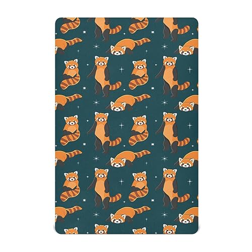 Baby Crib Sheet Cute Red Panda Crib Mattress for Boys and Girls Playard Sheet Soft Breathable Fitted Baby Mattress Cover 52x28in