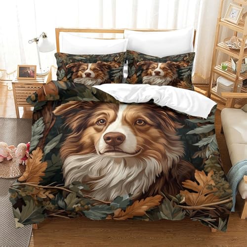 Housse de couette chien imprimé 3D ultra douce résistante avec fermeture éclair - 3