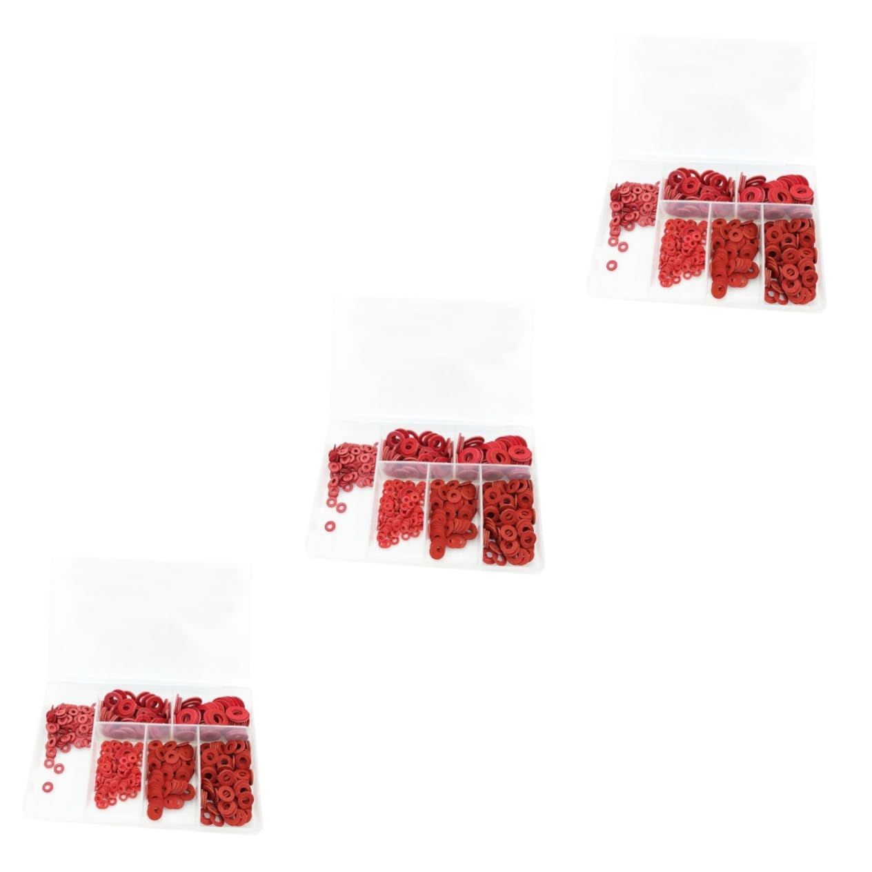 Rondelles isolantes rouges en fibre OUNONA | Lot de 500 pièces méson plat