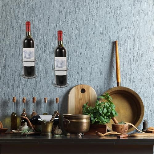 Soporte de vino para pared de metal negro miniatura 6