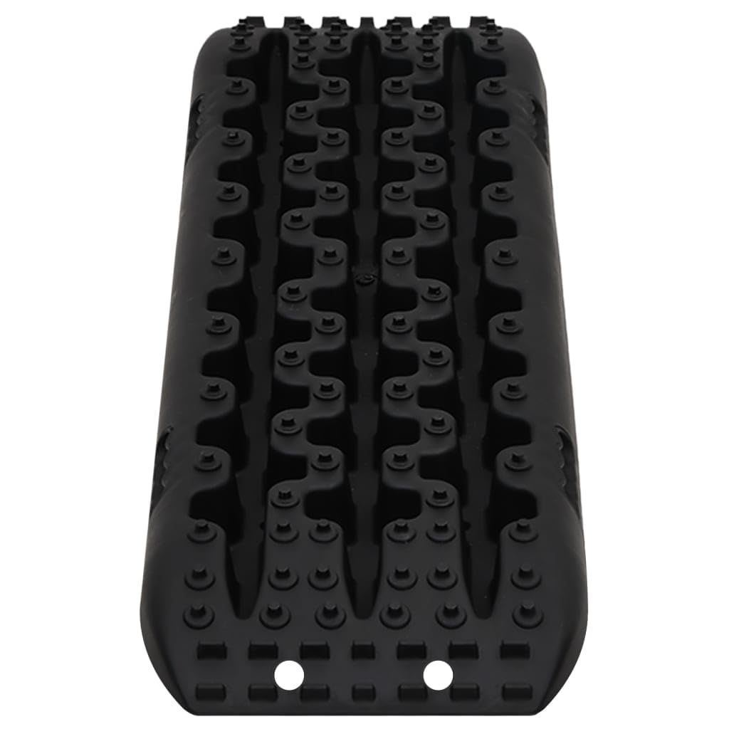 Traktionsmatten 2 Stk. Schwarz aus verstärktem Nylon, 106 x 30,5 x 7 cm, bis 10 Tonnen Traglast, für Auto Notfallwerkzeug, Outdoor und Krisenvorsorge bei Schlamm, Schnee oder Unfall