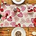 Artoid Mode Pink Ture Love Heart Valentine's Table Runner, Festival Anniversary Kitchen Dining Table Decoration for Home Party Decor 13x120 Inch