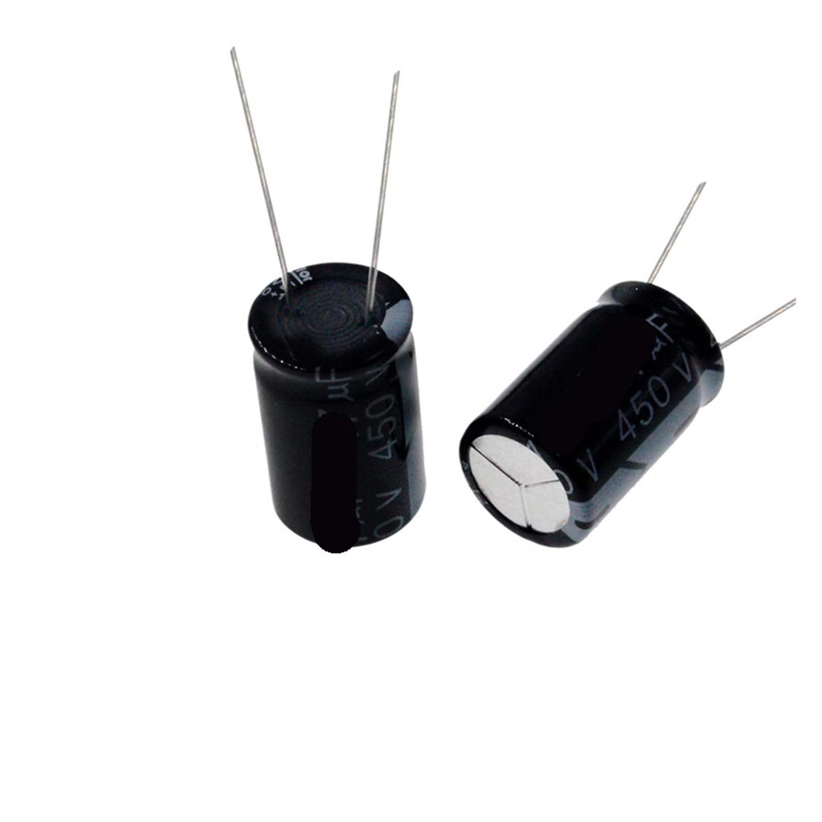 Condensador electrolítico 47uF 450V de 16x25mm para repuestos electrónicos en pack de 2 unidades