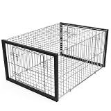 Piège à pigeons anti évasion avec deux entrées à sens unique – Cage oiseaux avec cadre en peinture cuite résistante la rouille pour usage domestique sur le toit extérieur (noir 15, 75 x 11, 81 x 10