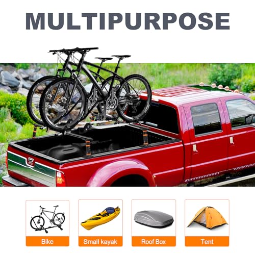 Image of Aluminum Truck Ladder Rack, Adjustable 70 inch-79 inch L x 10.8 inch-12.4 inch H