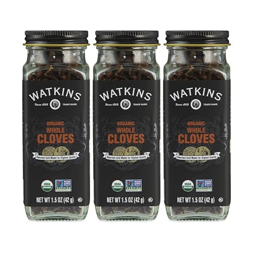 Image of Watkins Gourmet Organic Spice Jar, Whole Cloves, 1.5 oz. Bottle, 3-Pack