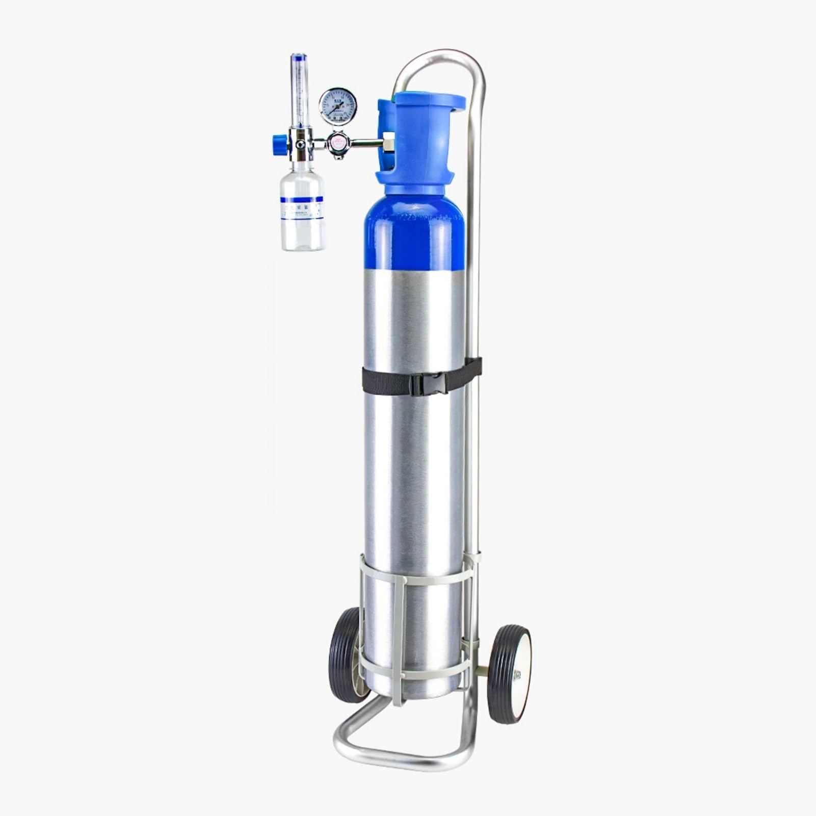 JKJZSALJ Portable Oxygen Cylinder Rack Cart With Adjustable Height & Wheels - Lightweight Cylinder Holder For Clinics, Wards & Transport,Diameter 23.4Cm,Diameter 16.8cm