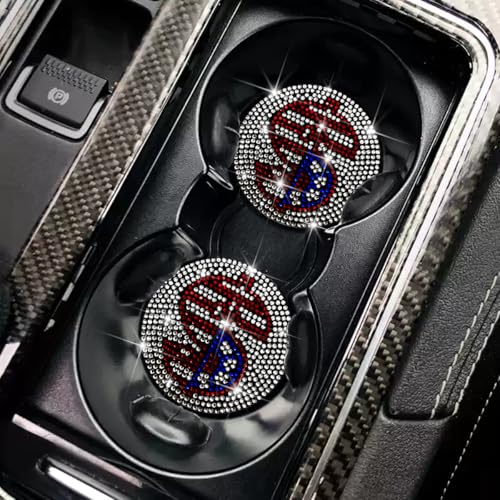 Bling Car Portavasos 4 Piezas 2.75 Pulgadas Cristal Puntos miniatura 6